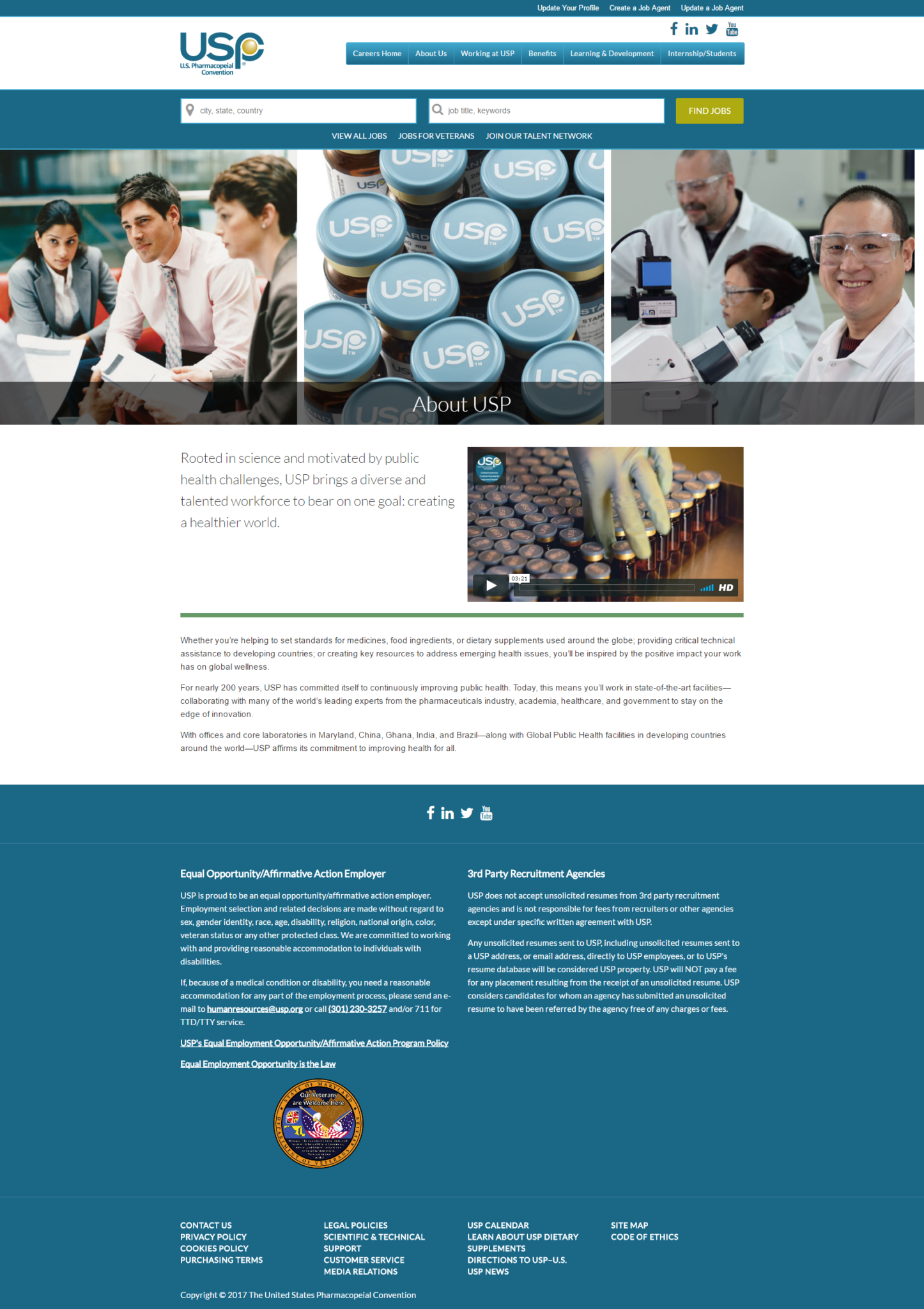 About Us | U.S. Pharmacopeial Convention Career Site