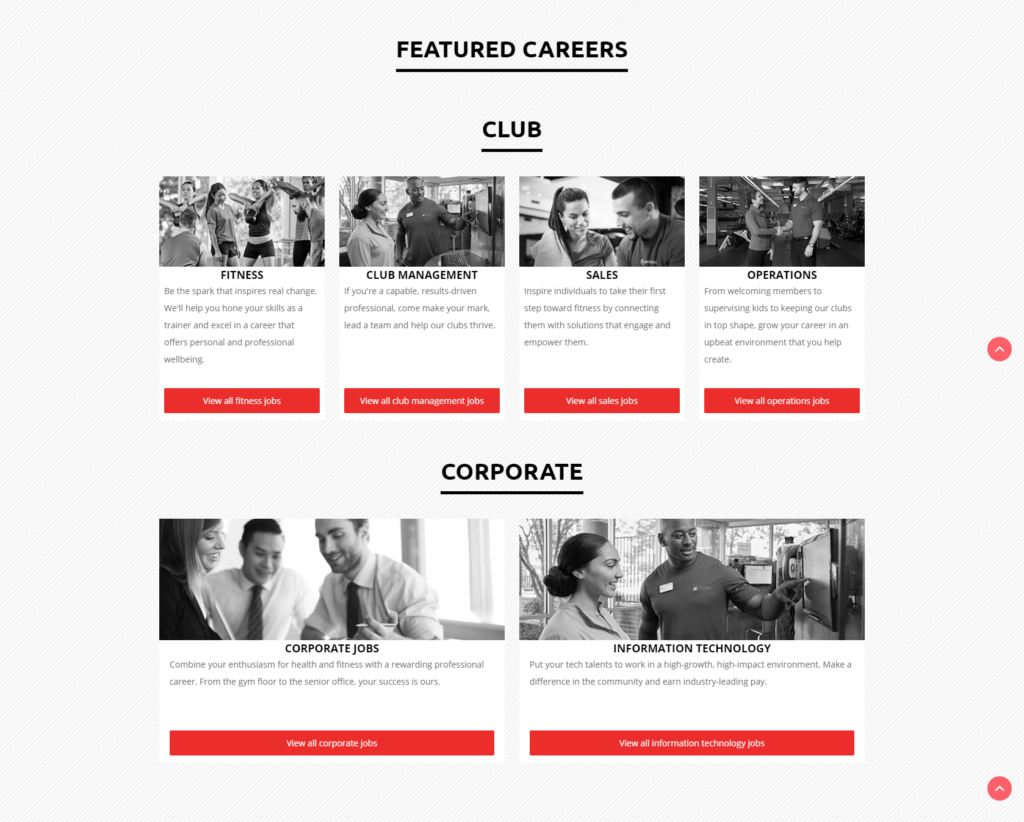 'Featured Careers' Static Page