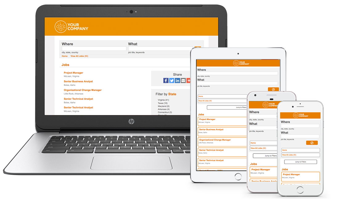 Standard Landing Site Example of standard recruitment marketing landing site that comes with DirectEmployers membership