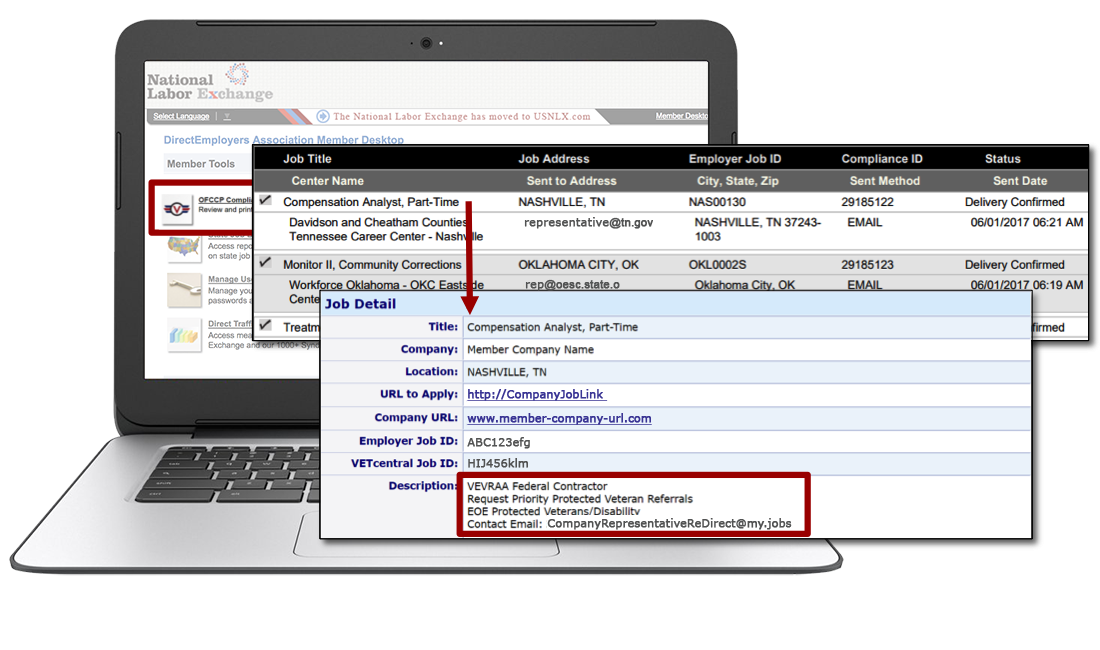 Example of VEVRAA Mandatory Job Listing for OFCCP Compliance