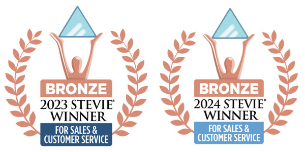 Official seal for the Stevie Awards for Sales & Customer Service - Bronze Winner 2023 & 2024