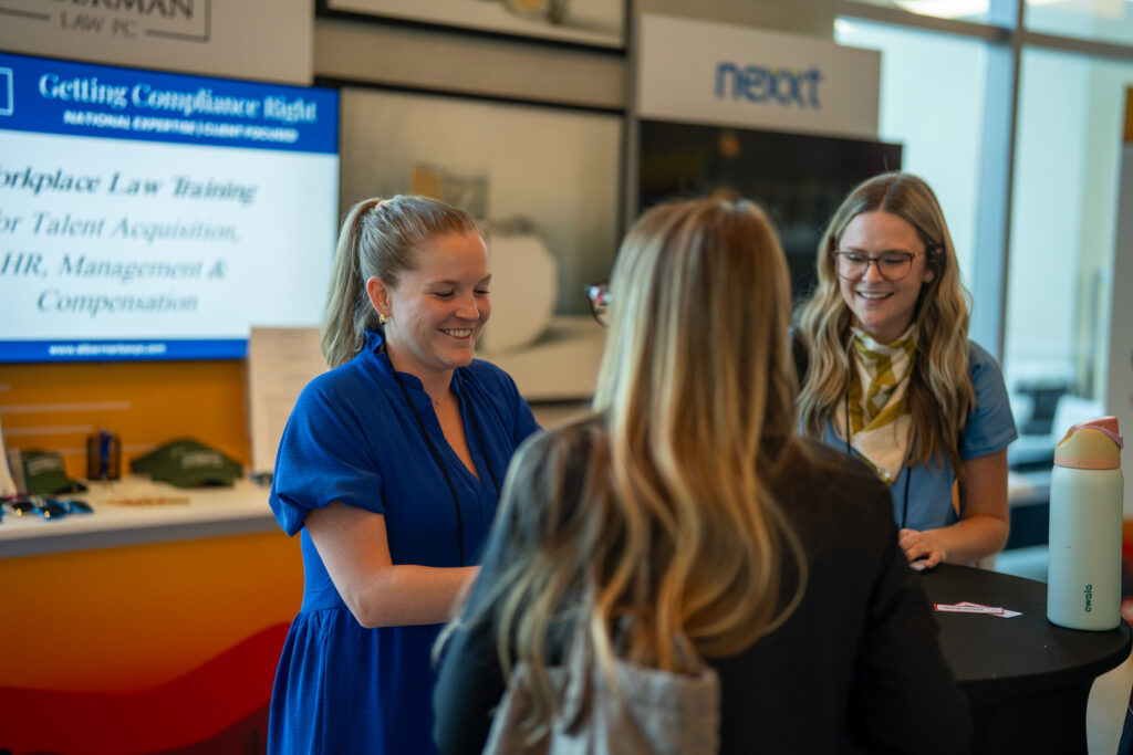 DEAMcon25 attendees connect during the evening Underwriter Reception in the Demo Hall