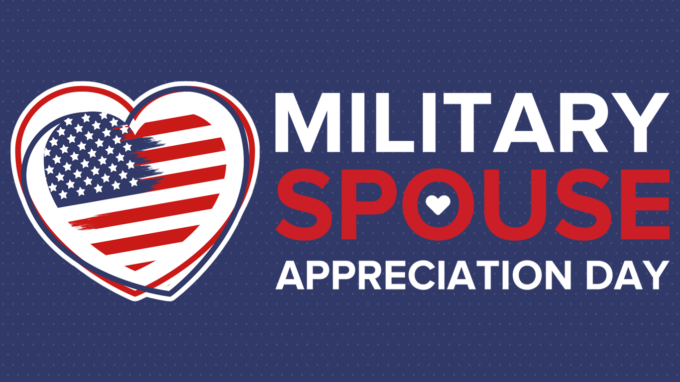 Military Spouse Appreciation Day with heart shaped American flag