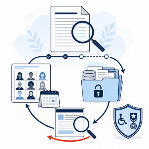 Federal contractor workflow for preparing EEO-1 data, maintaining records, monitoring pending rulemaking, and continuing Section 503 and VEVRAA obligations.