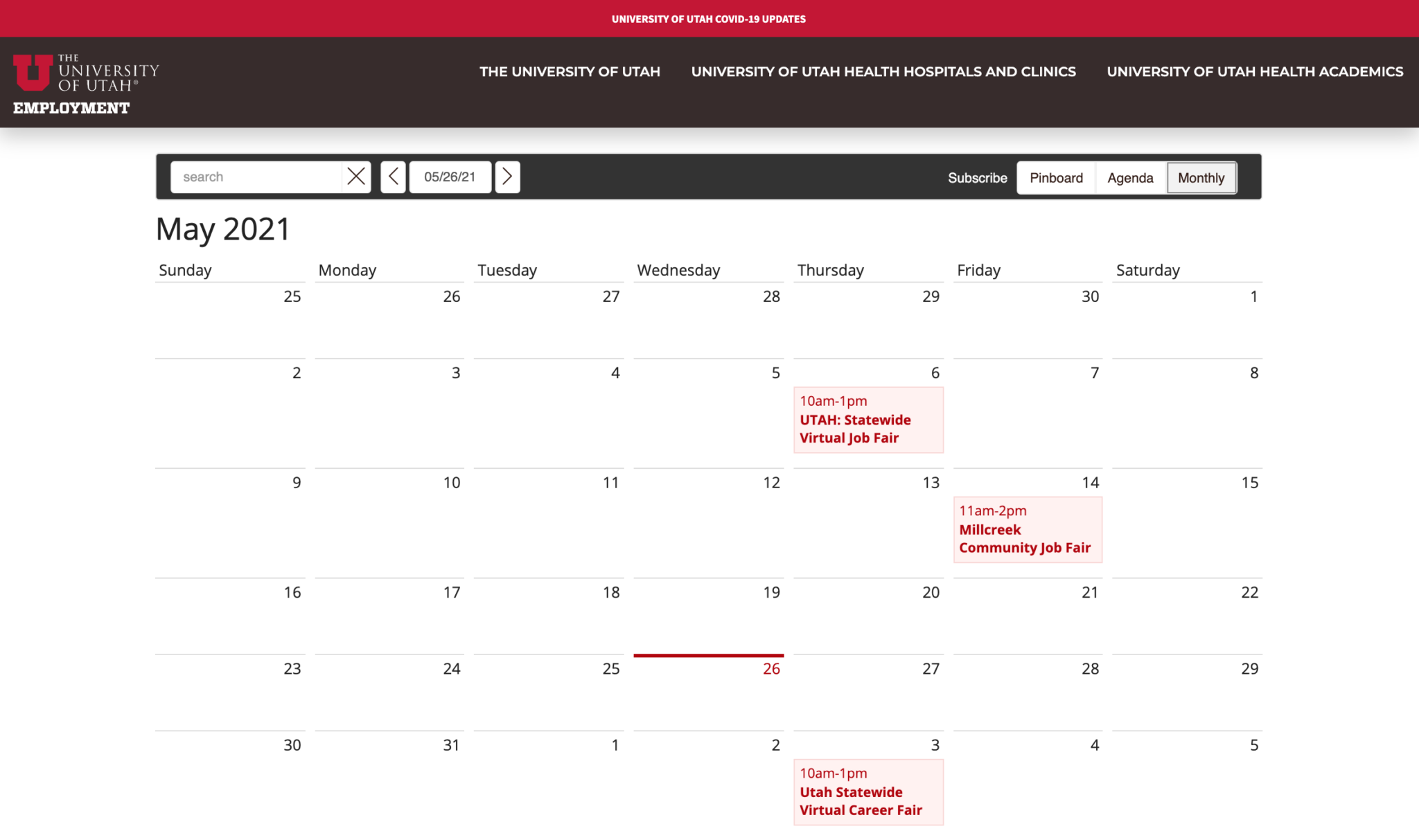 Recruit Rooster's Events Calendar for In-person and Virtual Career Fairs