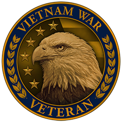 Official icon for Vietnam War Veteran showing a patriotic stars and stripes backaground with an eagle