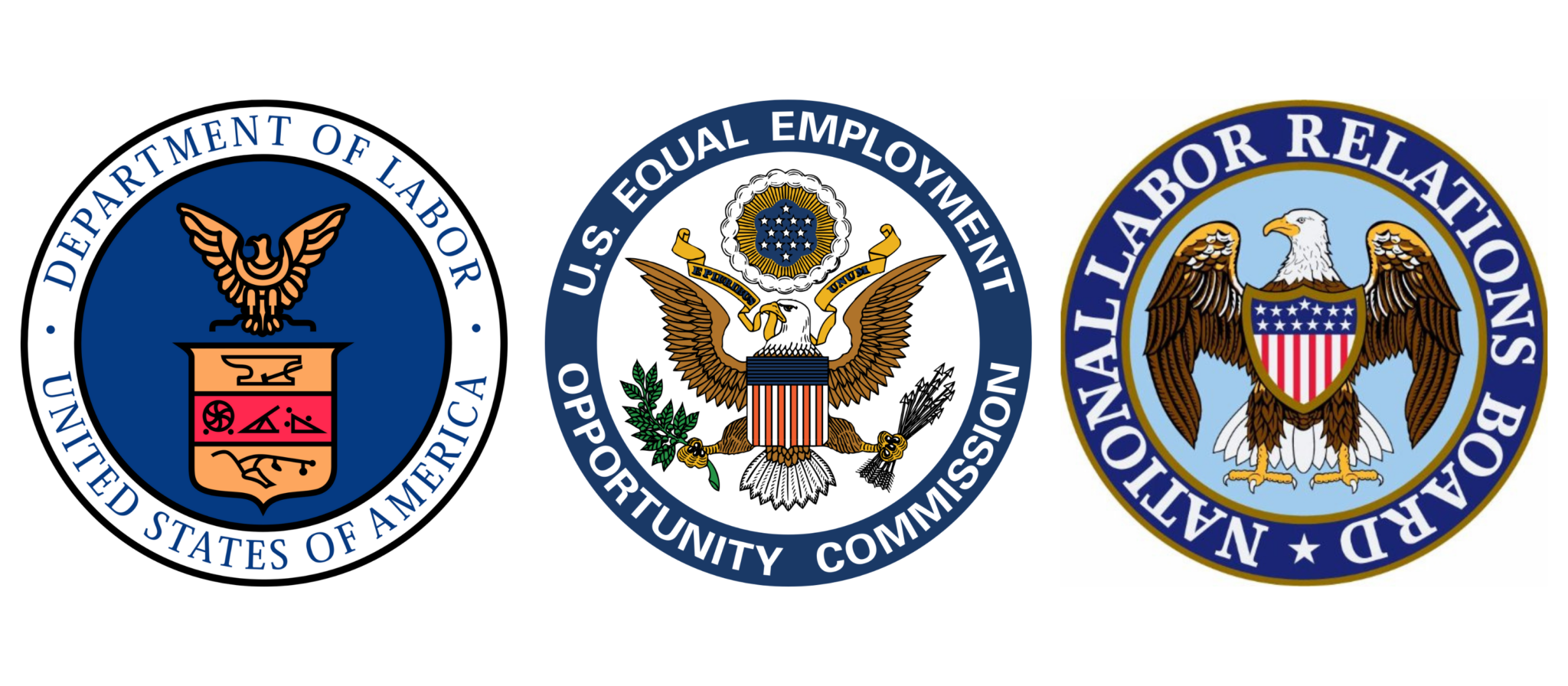 Official Logo for the US Department of Labor, US Equal Employment Opportunity Commission, and the US National Labor Relations Board