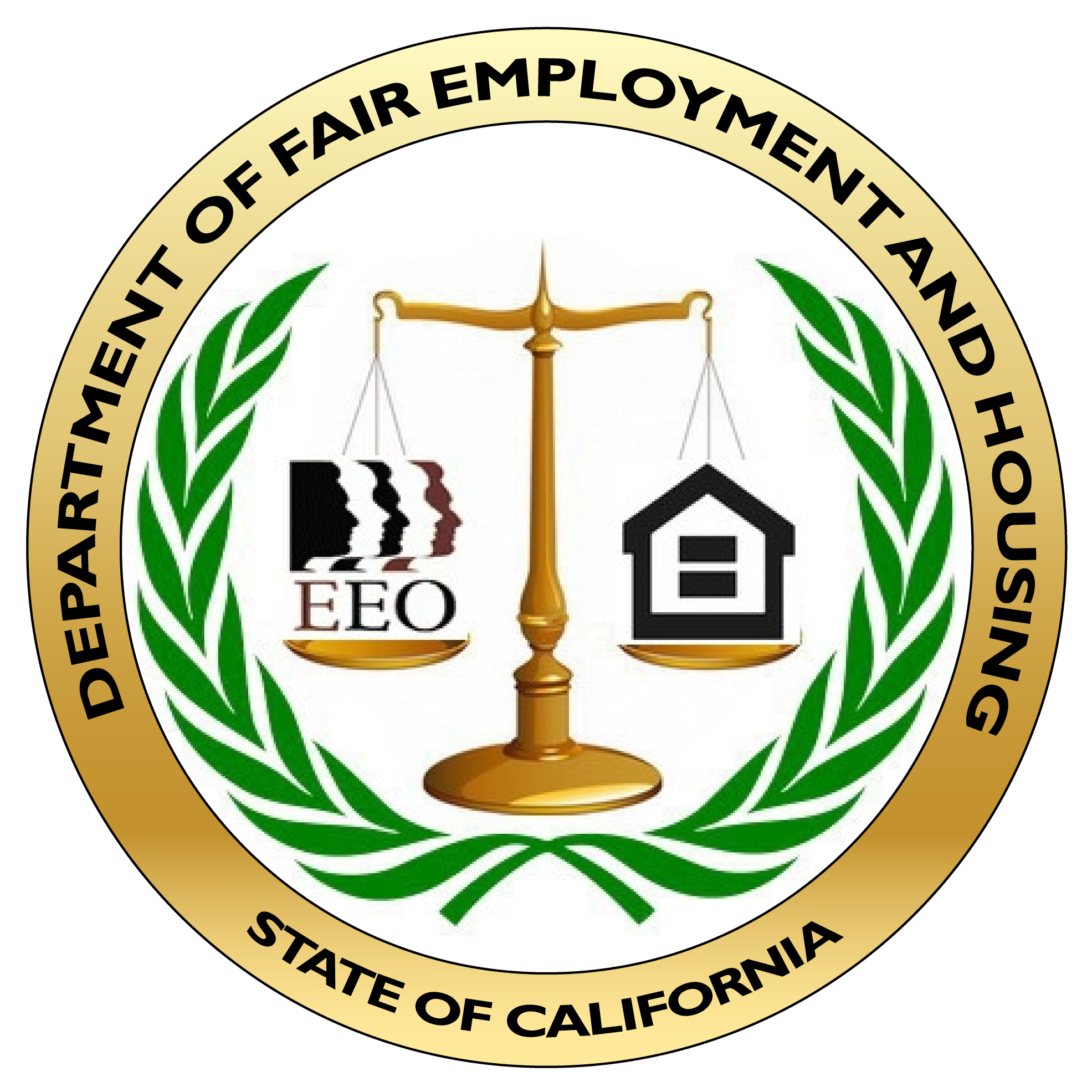 Official seal for the State of California's Department of Fair Employment and Housing