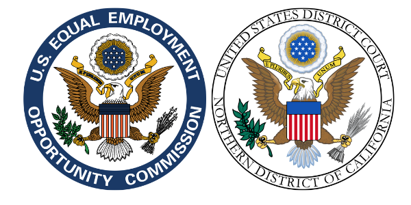 Official seals for both the U.S. Equal Employment Opportunity Commission and the United States District Court Northern District of California