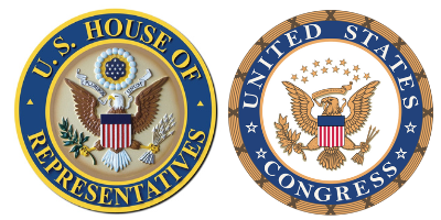 Official seals for the United States House of Representatives and the United States Congress