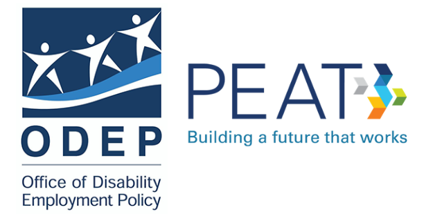 Official logos for the Office of Disability Employment Policy (ODEP) and the Partnership on Employment & Accessible Technology (PEAT)