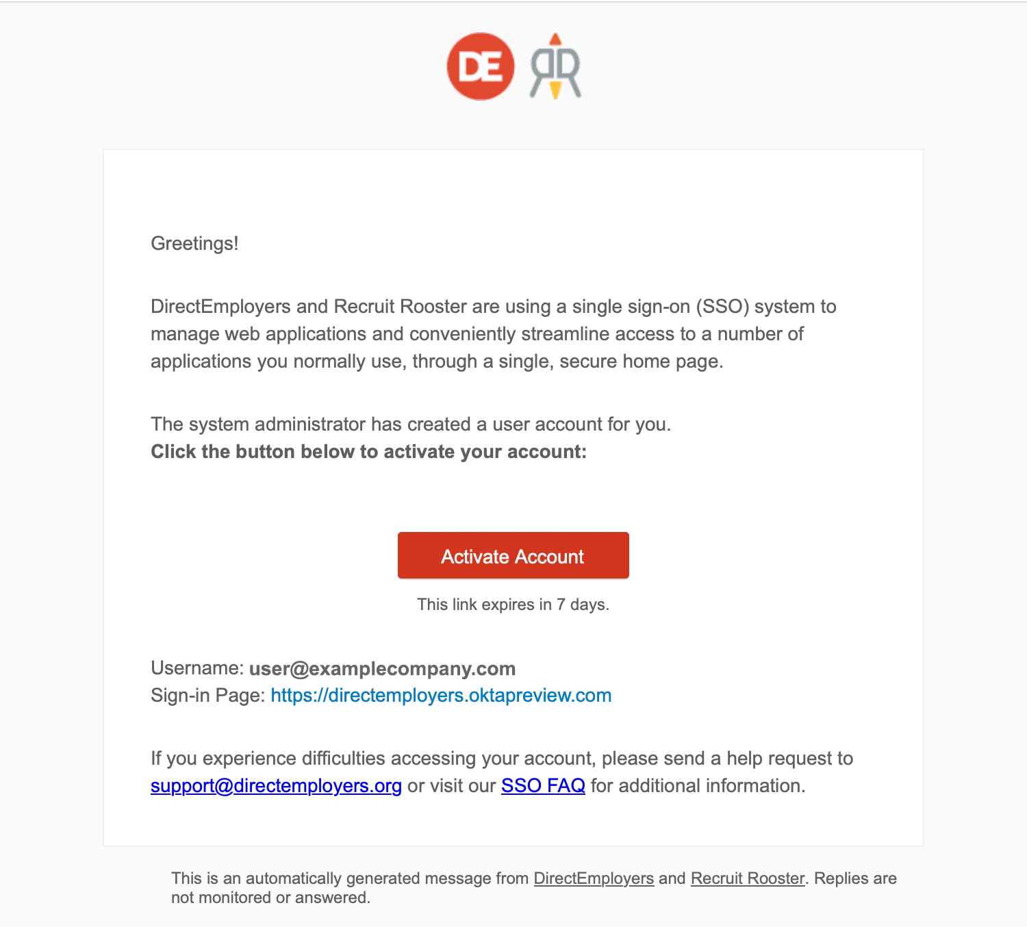 Activate Your Account email example