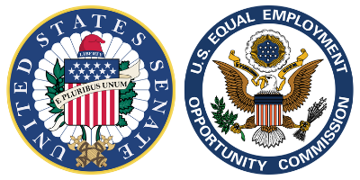 Official seals for the United States Senate and the United States Equal Employment Opportunity Commission (EEOC)
