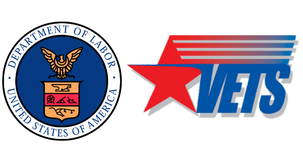 Officials seals for the United States Department of Labor (DOL) and Veterans' Employment and Training Service ( VETS)  