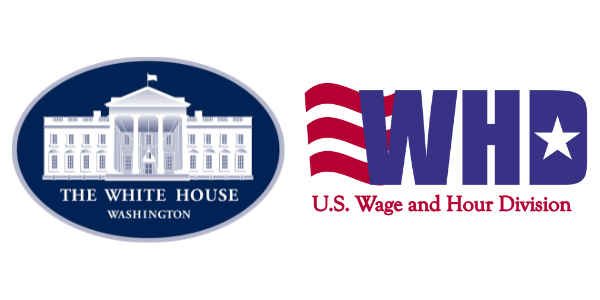 Official seal of the White House and the US DOL's Wage and Hour Division (WHD)