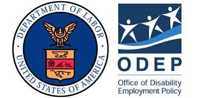 Official seal for the United States Department of Labor (USDOL) and the Office of Disability Employment Policy (ODEP)