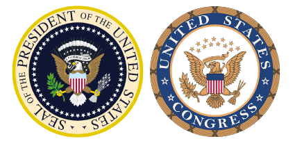 Official seals for the President of the United States an the United States Congress