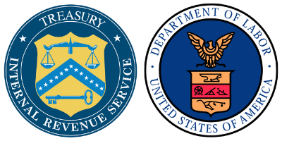 Official Seals for the Internal Revenue Service and the US Department of Labor