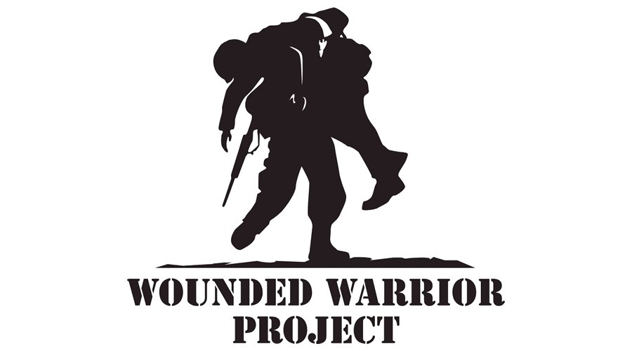 Wounded Warrior Project Logo featuing one Soldier Carrying a Wounded Soldier